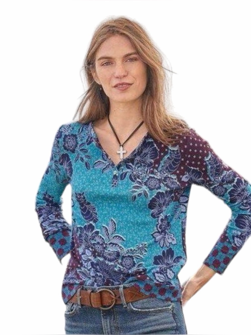 Sundance Thermal Henley Owl Shirt Size XXL